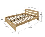 Posteľ borovica Saša 120x200 masív biela