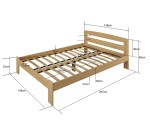 Posteľ Marcelína 140x200 s roštom - masív borovice