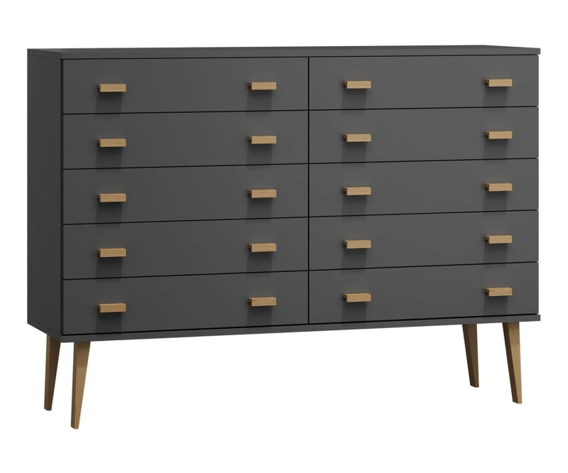 Komoda č2 šířka 140 cm 5š Venuci šedá