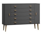 Komoda č3 šířka 160 cm 5š Venuci šedá