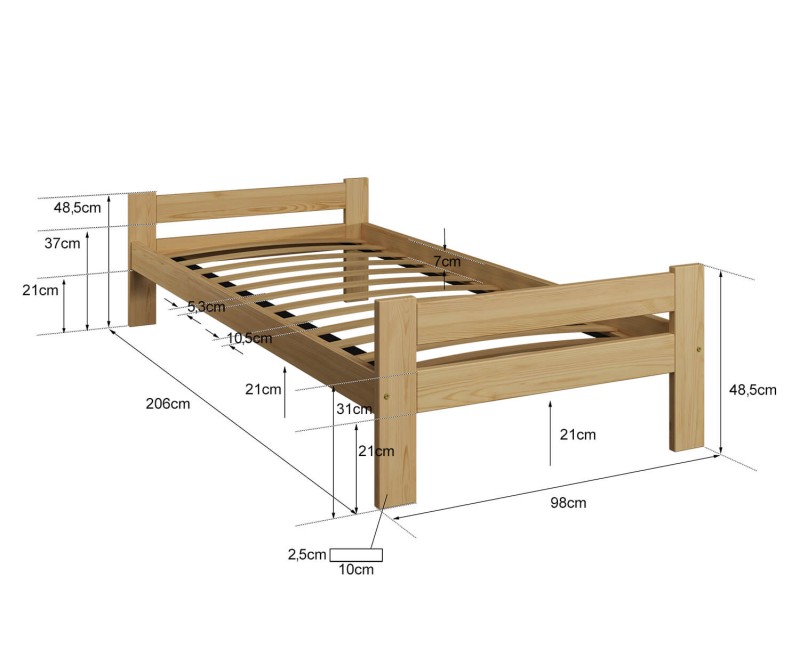 Posteľ orech Fumi VitBed 90x200cm