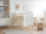 Detská postieľka BABY DREAM 60x120cm masív biely/borovica