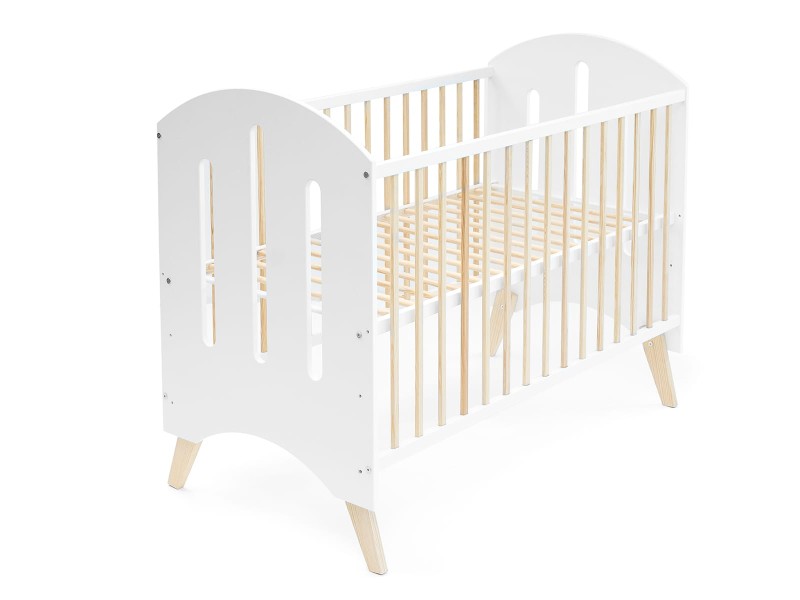 Detská postieľka BABY DREAM 60x120cm masív biely/borovica