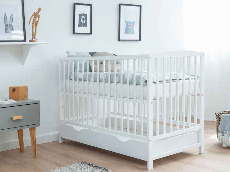 Detská postieľka BABY CLASSIC 60x120cm masív biely