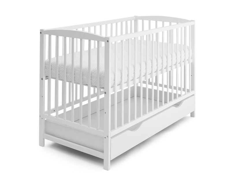 Detská postieľka BABY CLASSIC 60x120cm masív biely