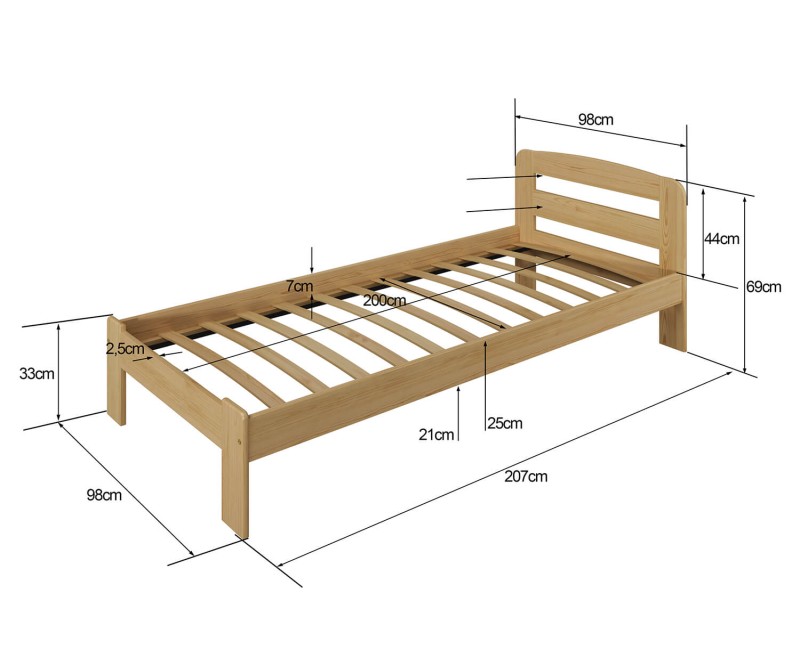 Posteľ jelša Marcelína 90x200