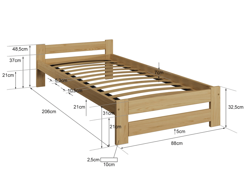 Posteľ borovica Ran VitBed 80x200cm