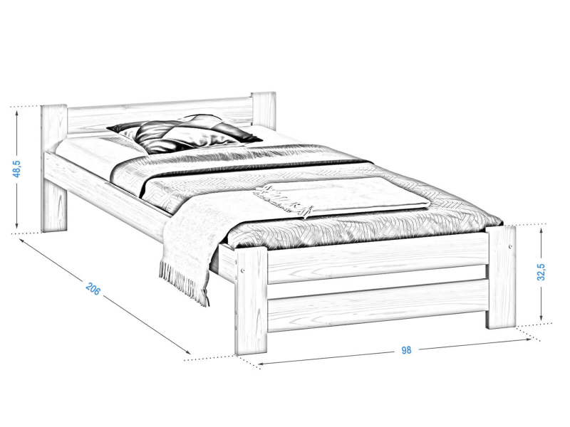 Posteľ borovica nie je lakovaná Ran VitBed 90x200cm