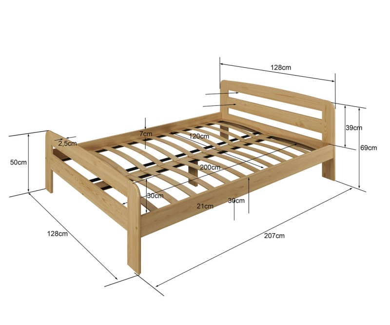Posteľ orech Nastěnka 120x200