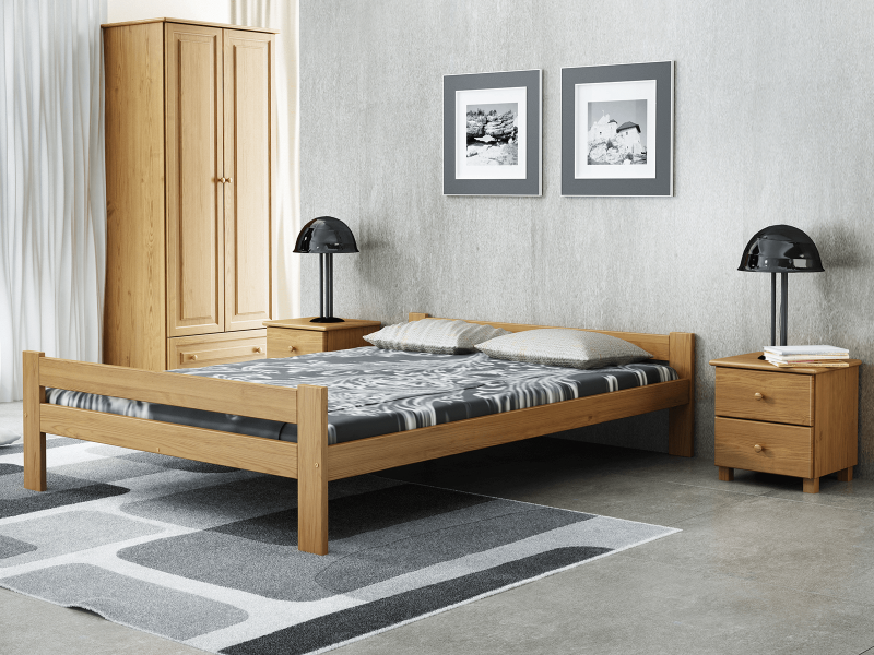 Postel dub Fumi VitBed 140x200cm + Matrace Kassandra 140x200cm