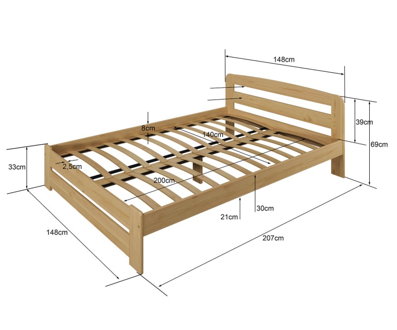 Posteľ orech Saša 140x200