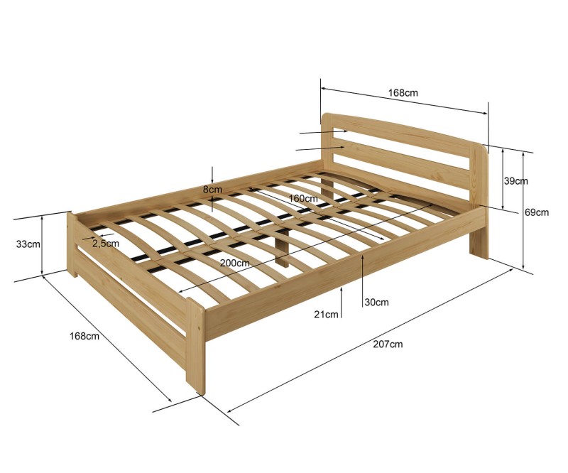 Posteľ jelša Saša 160x200