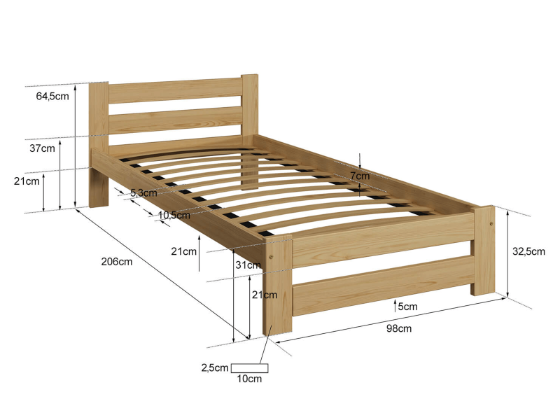 Postel ořech Eureka VitBed 90x200cm + Matrace Niobé 90x200