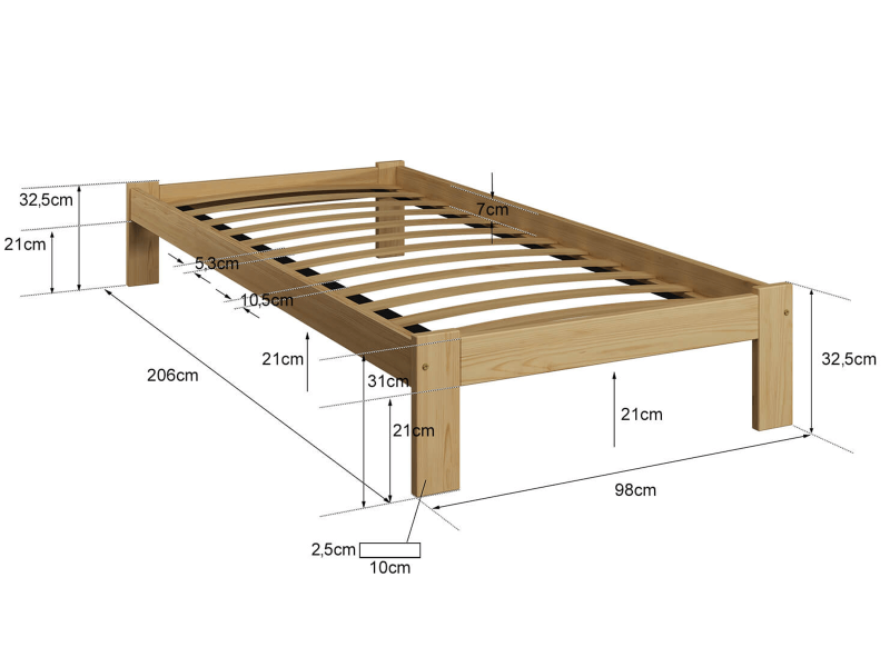 Posteľ orech Anzu VitBed 90x200cm