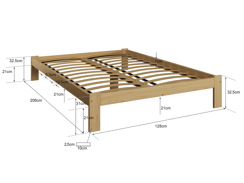 Postel dub Anzu VitBed 120x200cm + Matrace Karatos 120x200cm