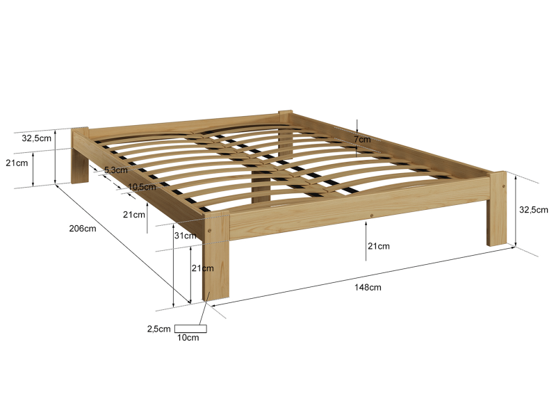 Postel borovice Anzu VitBed 140x200cm + Matrace Karatos 140x200cm