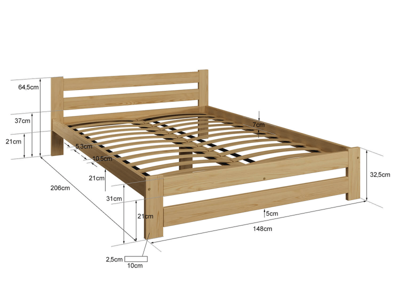 Postel dub Eureka VitBed 140x200cm + Matrace Niobé 140x200
