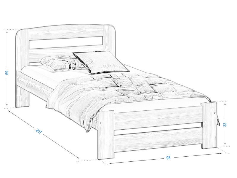 Posteľ orech Saša 90x200