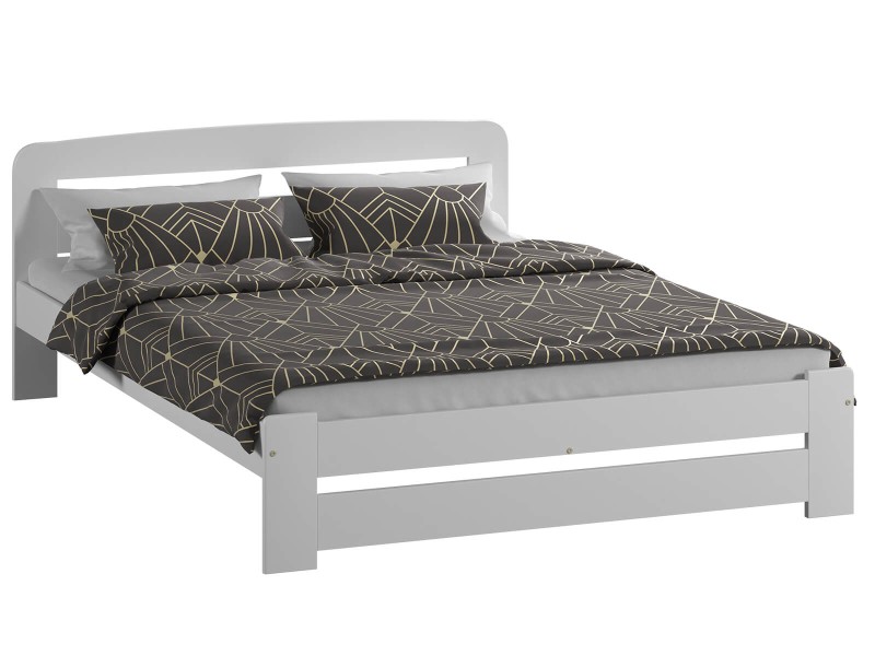 Posteľ borovica Saša 120x200 masív biela