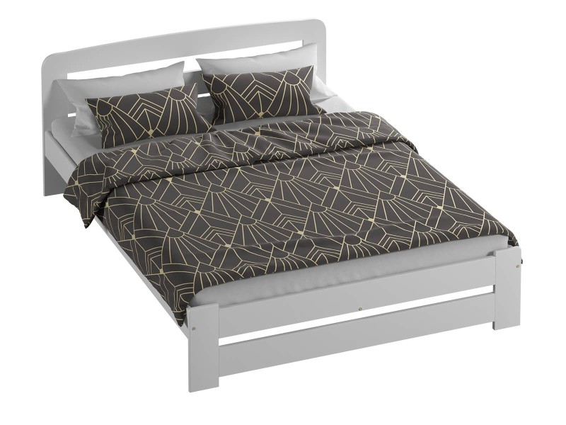 Posteľ borovica Saša 120x200 masív biela