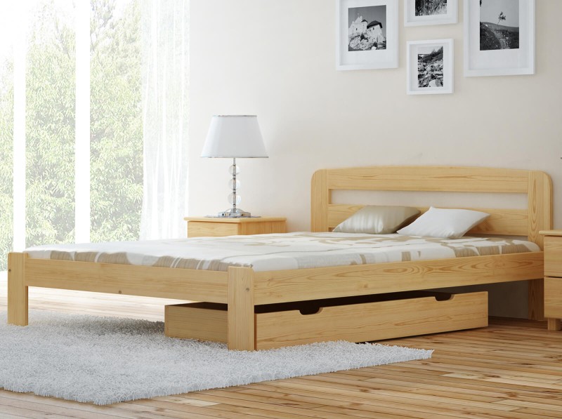 Posteľ Marcelína 140x200 s roštom - masív borovice