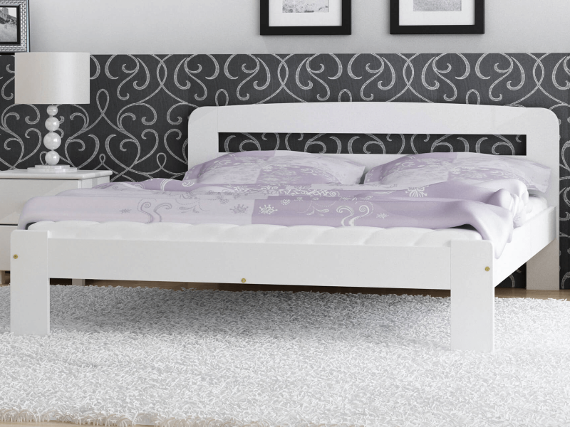 Posteľ borovica Marcelína 140x200 masív biela