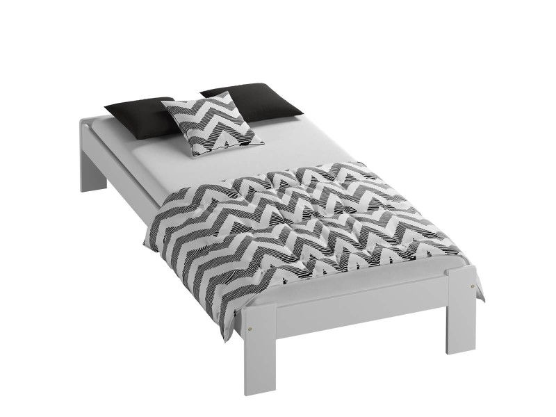 Posteľ borovica Adéla 90x200cm masív biela