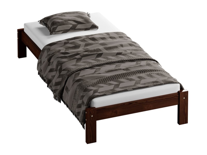 Postel z masivu 90x200 Luisa ořech s roštem
