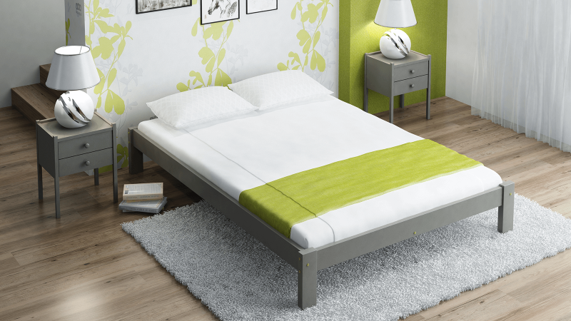 Posteľ šedá Luisa 140x200 masív