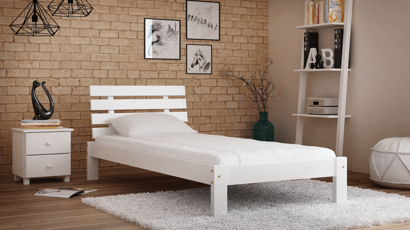 Posteľ biela Karla  90x200 masív