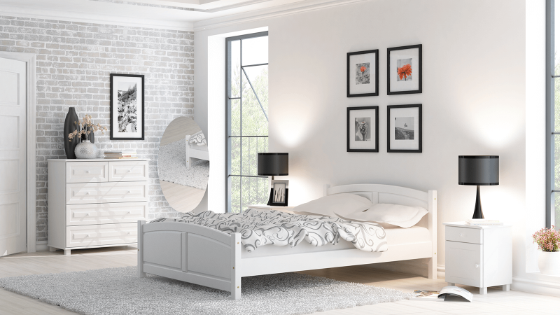 Postel borovice Mela 90x200 bílá