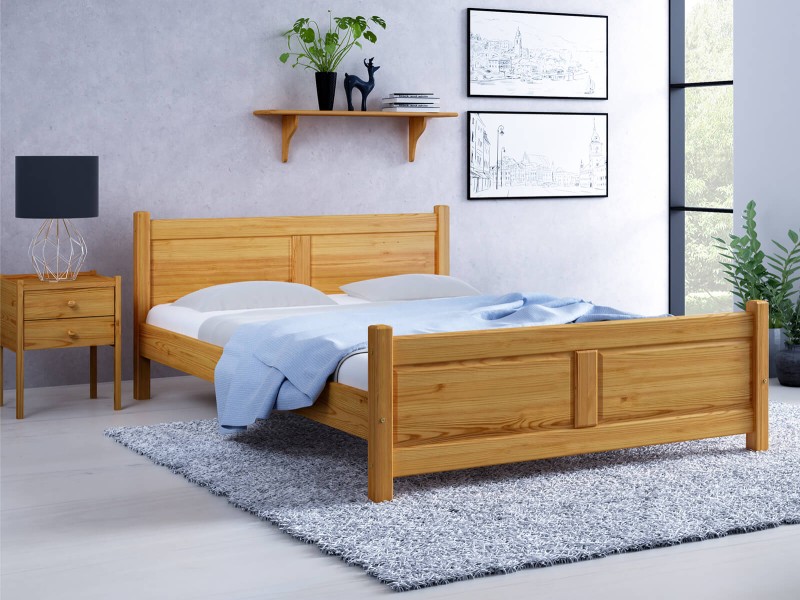 Posteľ borovica Lena 140x200 jelša