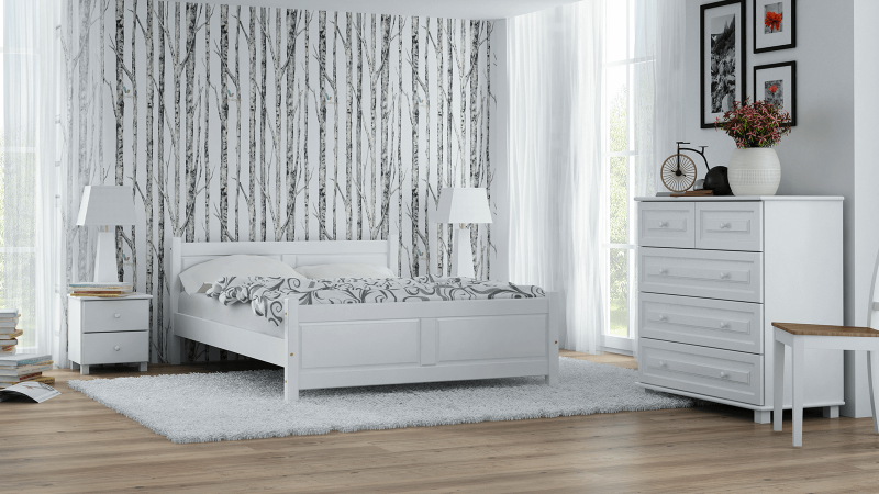 Posteľ borovica Lena 180x200 biela