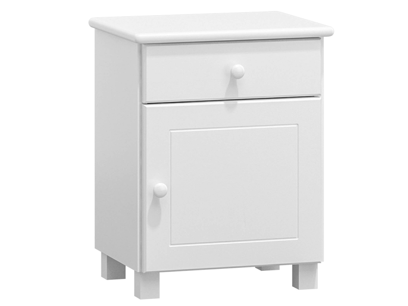 Borovice noční stolek Margit masiv bílý
