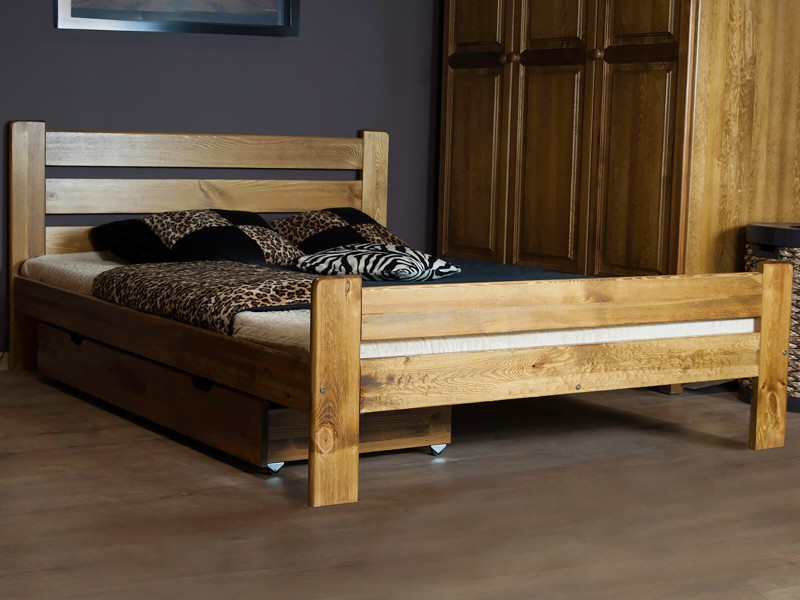 Posteľ z masivu 140x200 Neli dub s roštom