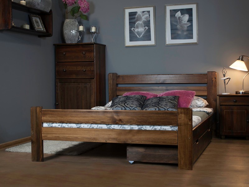 Posteľ z masivu 120x200 Neli orech s roštom