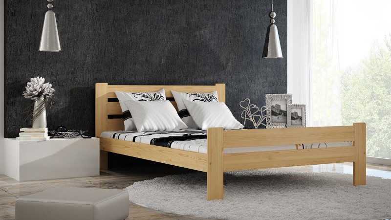 Posteľ z masivu 120x200 Neli borovica s roštom
