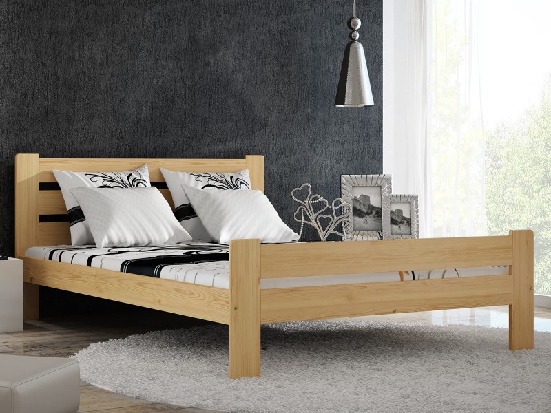 Posteľ z masivu 120x200 Neli borovica s roštom