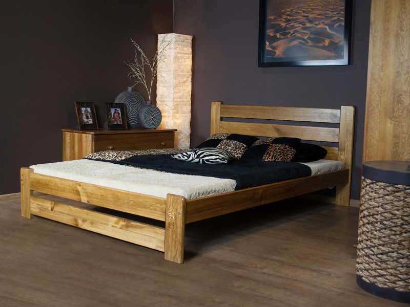 Posteľ z masivu 120x200 Kati dub s roštom