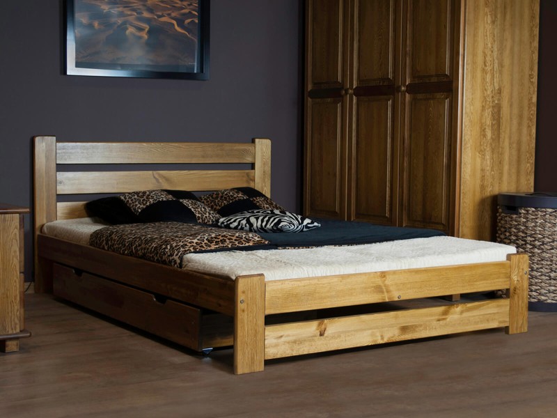 Posteľ z masivu 120x200 Kati dub s roštom