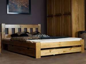 Posteľ z masivu 160x200 Mila dub s roštom