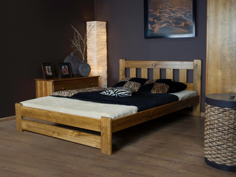 Posteľ z masivu 160x200 Mila dub s roštom
