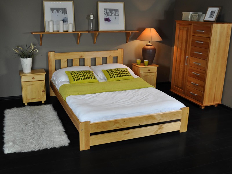 Posteľ z masivu 160x200 Mila jelša s roštom