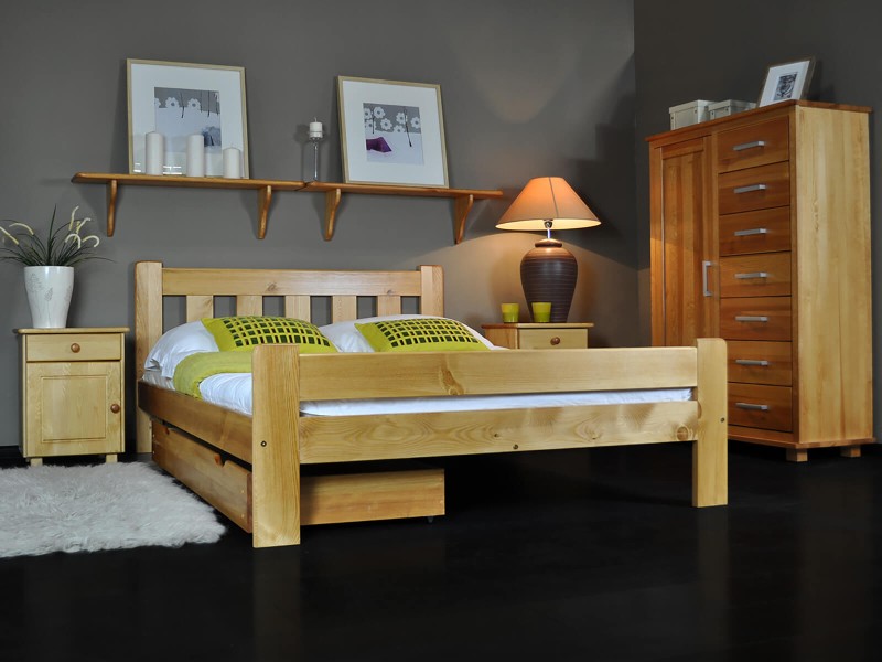 Posteľ z masivu 120x200 Greta jelša s roštom