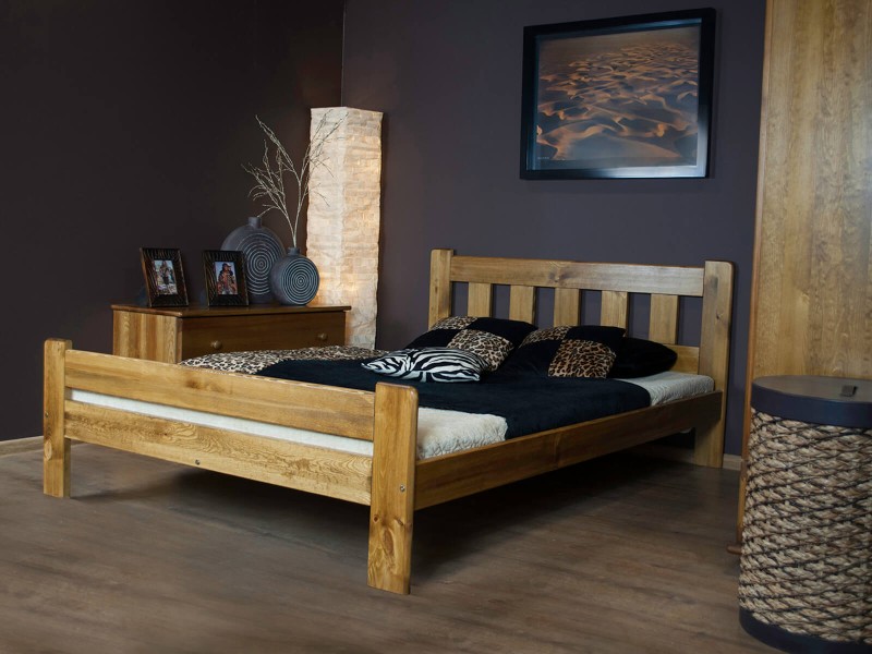 Posteľ z masivu 140x200 Greta dub s roštom