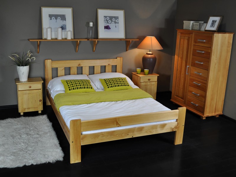 Posteľ z masivu 140x200 Greta jelša s roštom