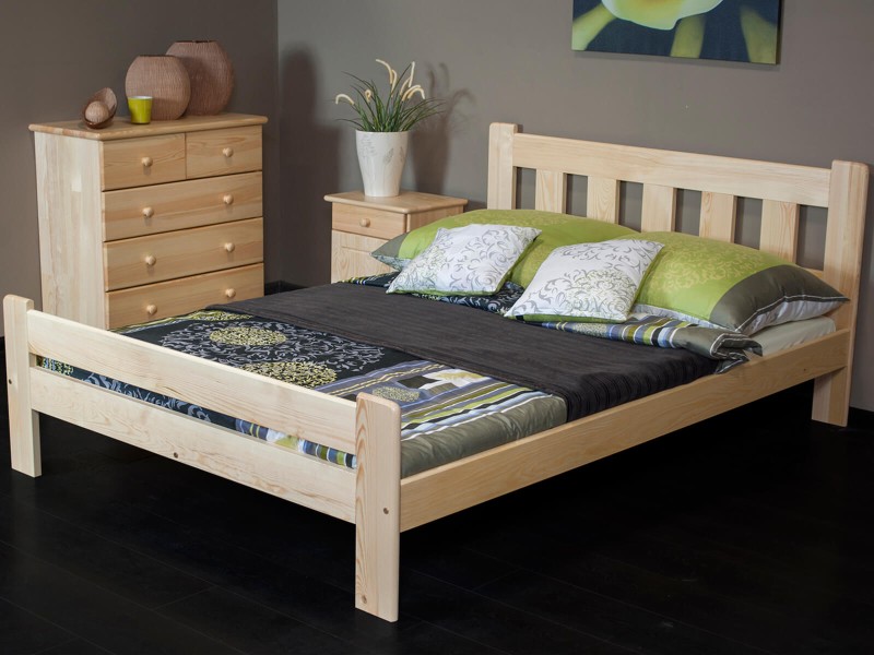 Posteľ z masivu 160x200 Greta borovica s roštom
