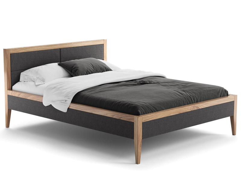 Čalúnená dubová posteľ 180x200cm Belagio Grafitové