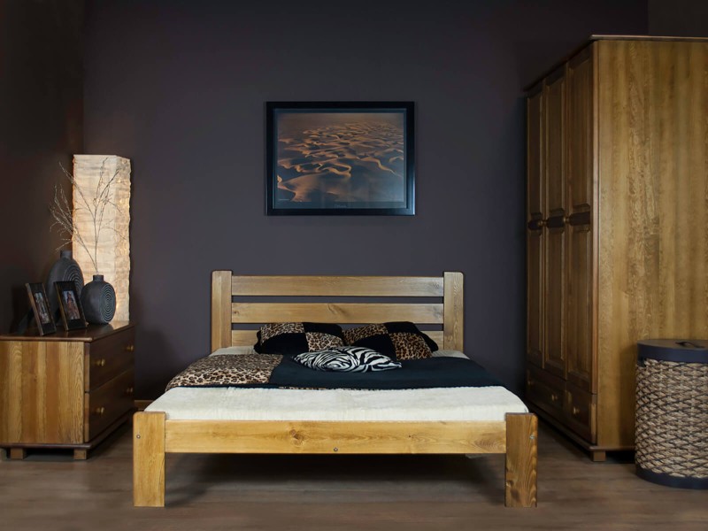 Posteľ z masivu 140x200 Eliza dub s roštom