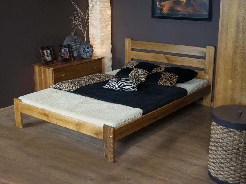 Posteľ z masivu 140x200 Eliza dub s roštom